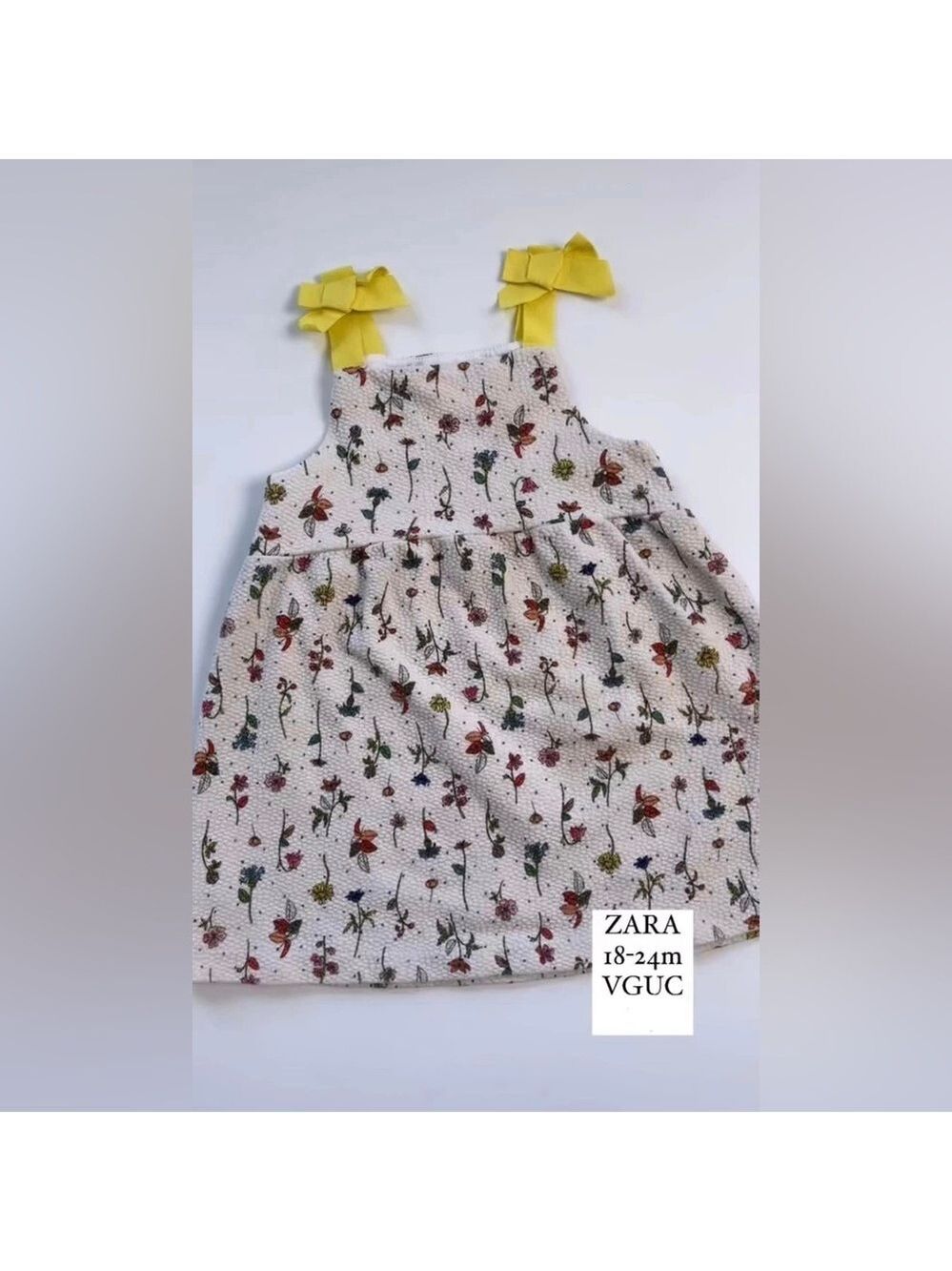 Zara Floral Dress with Yellow Bow Straps‎